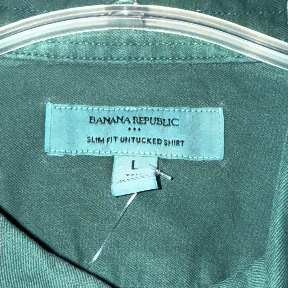 Men's Green Button-Up Banana Republic Shirt Large Tall - Picture 2 of 7